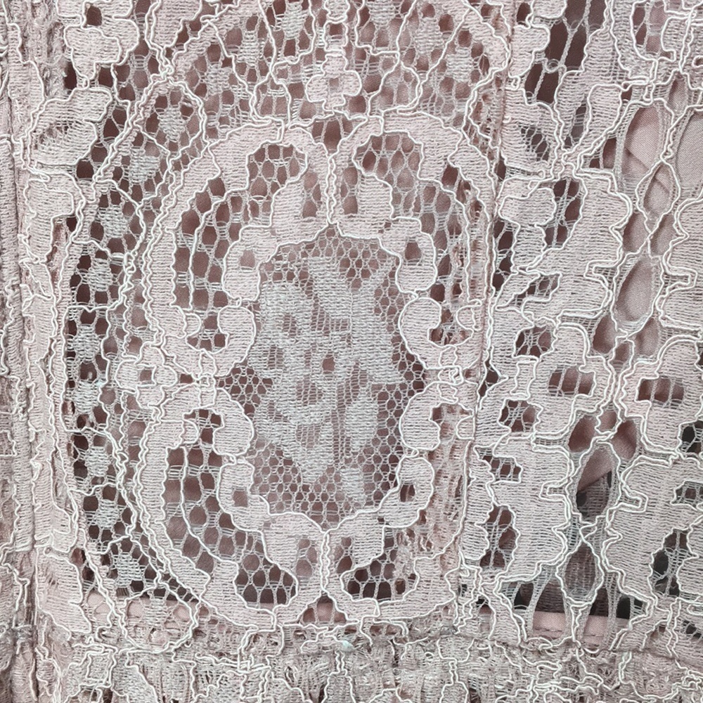 ASOS Women’s Long Sleeve Pink Lace Mini Prom Dress Size 10 NEW With Tags - Picture 9 of 10